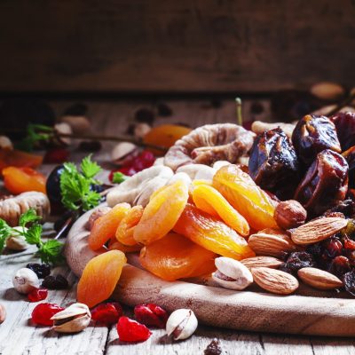 Dried Apricots, Dates, Raisins And Various Nuts